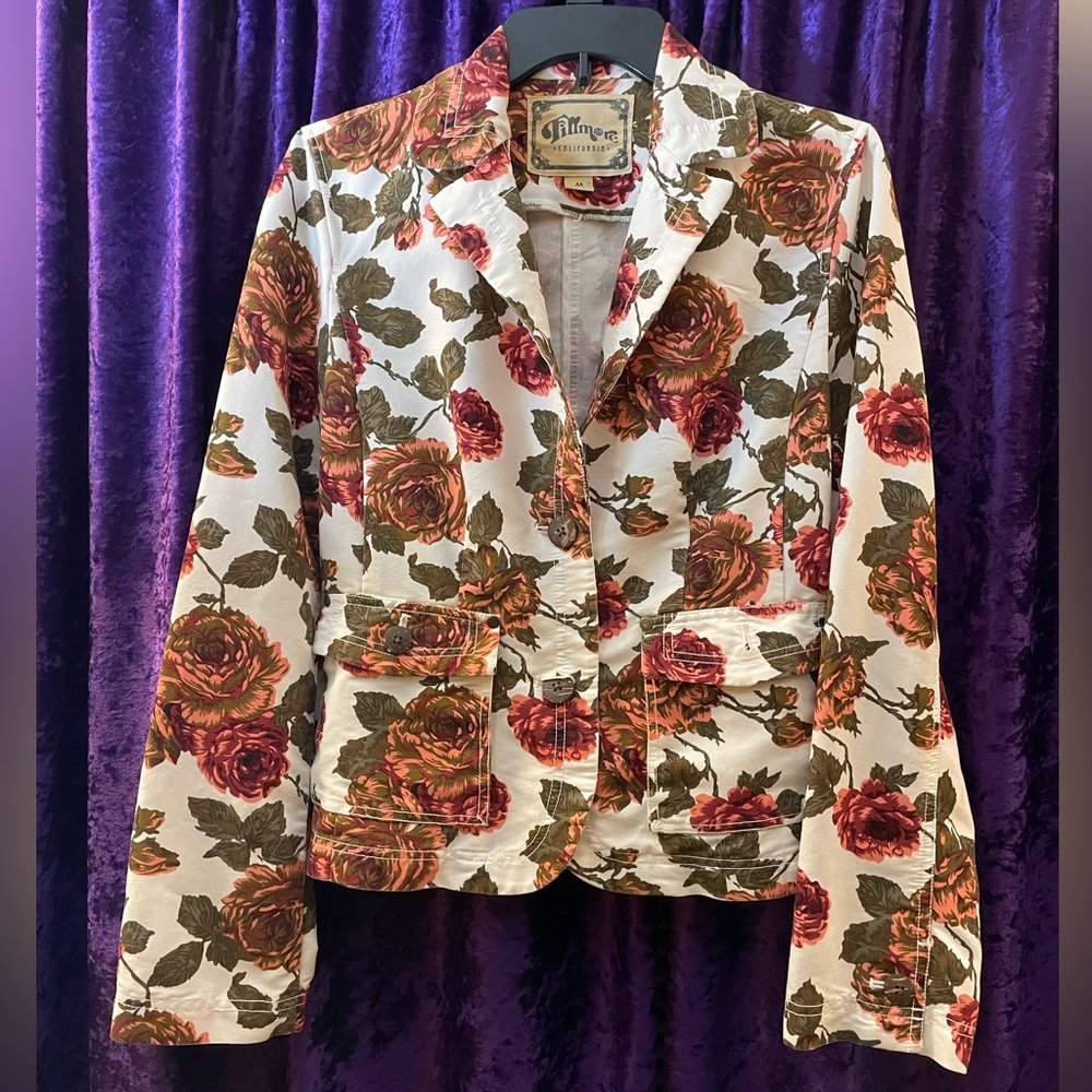 Fillmore California by Anthropology Womens medium lightweight floral jacket